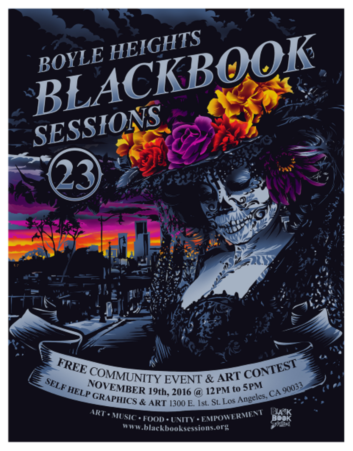 BLACK BOOK SESSIONS # 23 at Boyle Heights : Self Help Graphics & Art  Banner