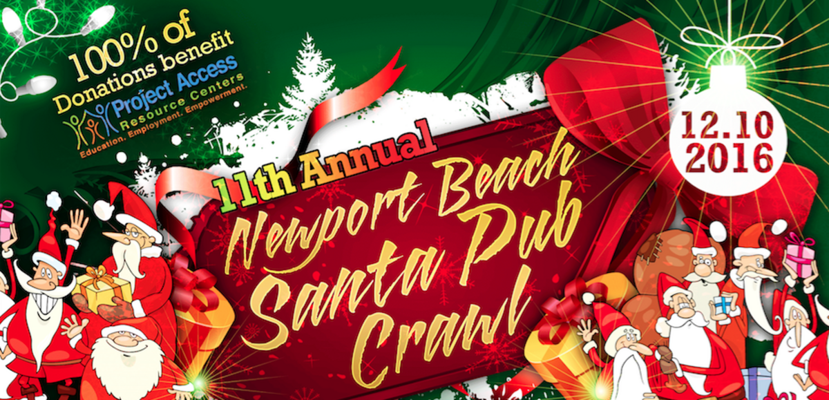 Newport Beach Santa Pub Crawl 2016 Banner