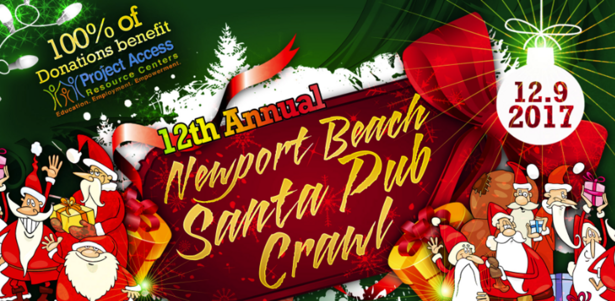 Newport Beach Santa Pub Crawl 2017 Banner