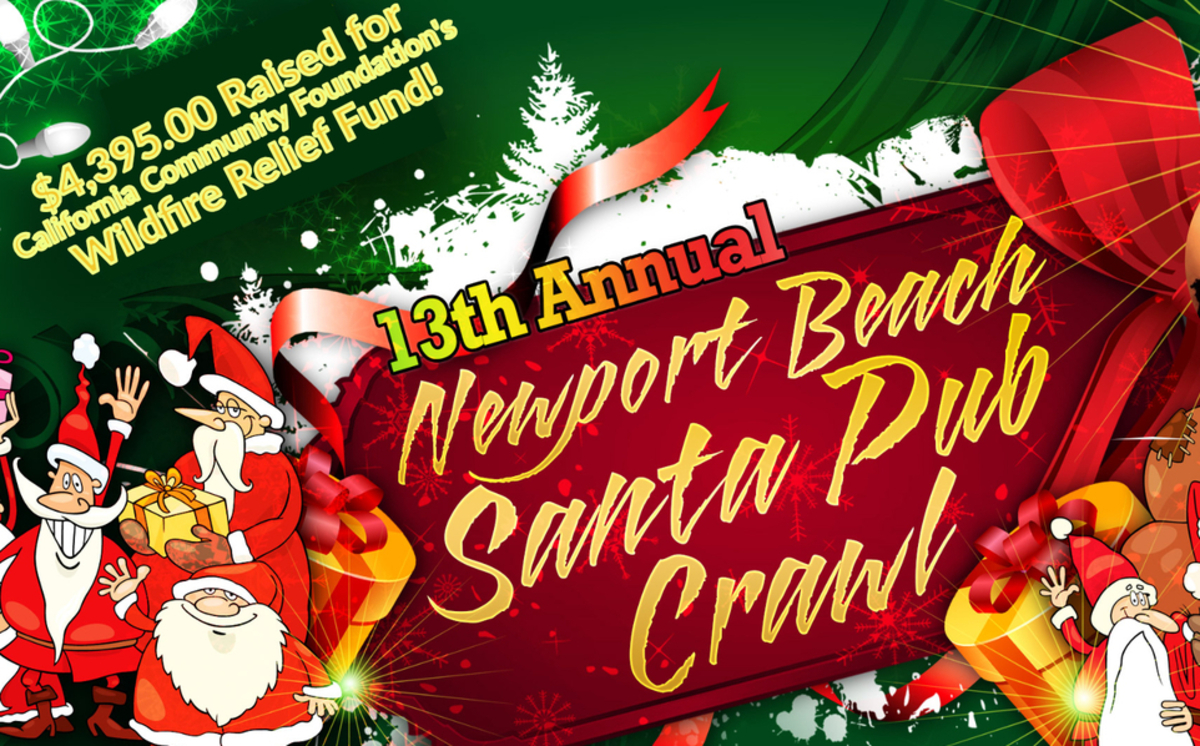 Newport Beach Santa Pub Crawl 2018 Banner