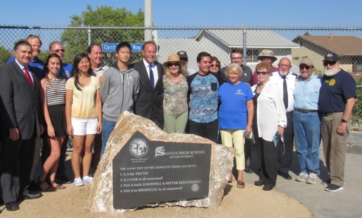 The Saugus High School Peace Garden Banner