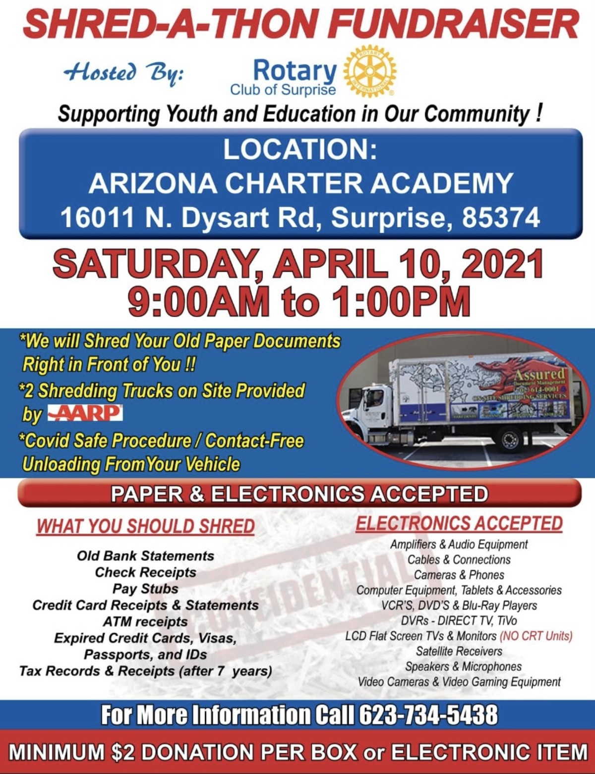 Shred-A-Thon Fundraiser Banner