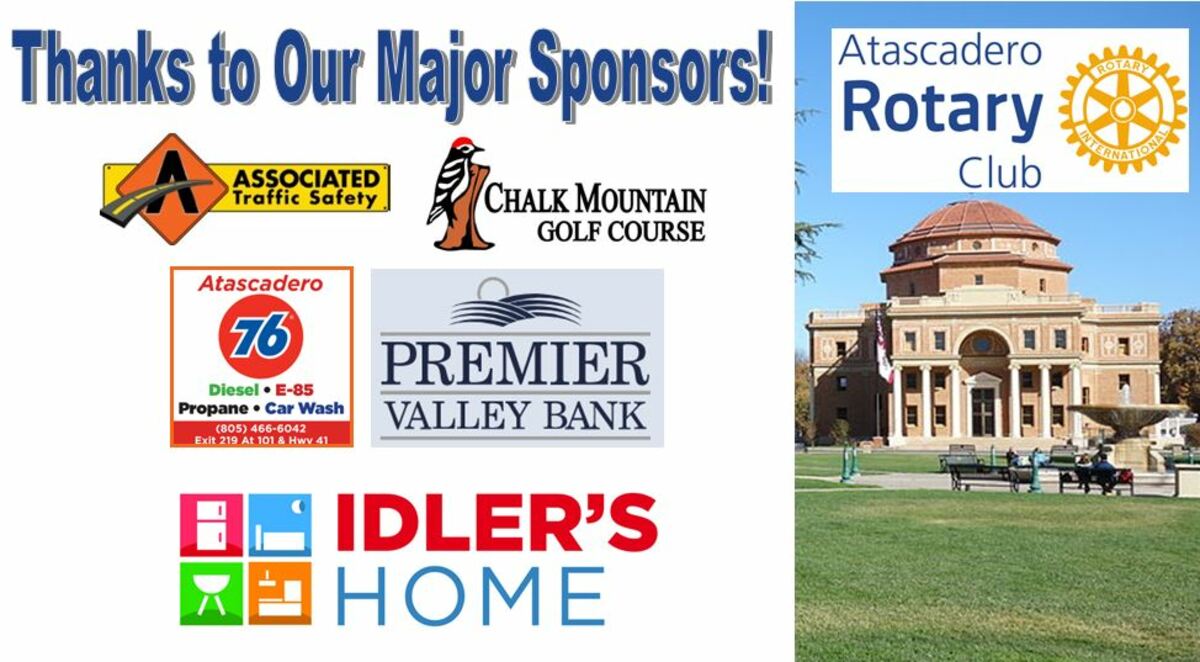 Atascadero Rotary’s Annual Community Fundraiser (Winners Selected May 25th, 2022) Banner