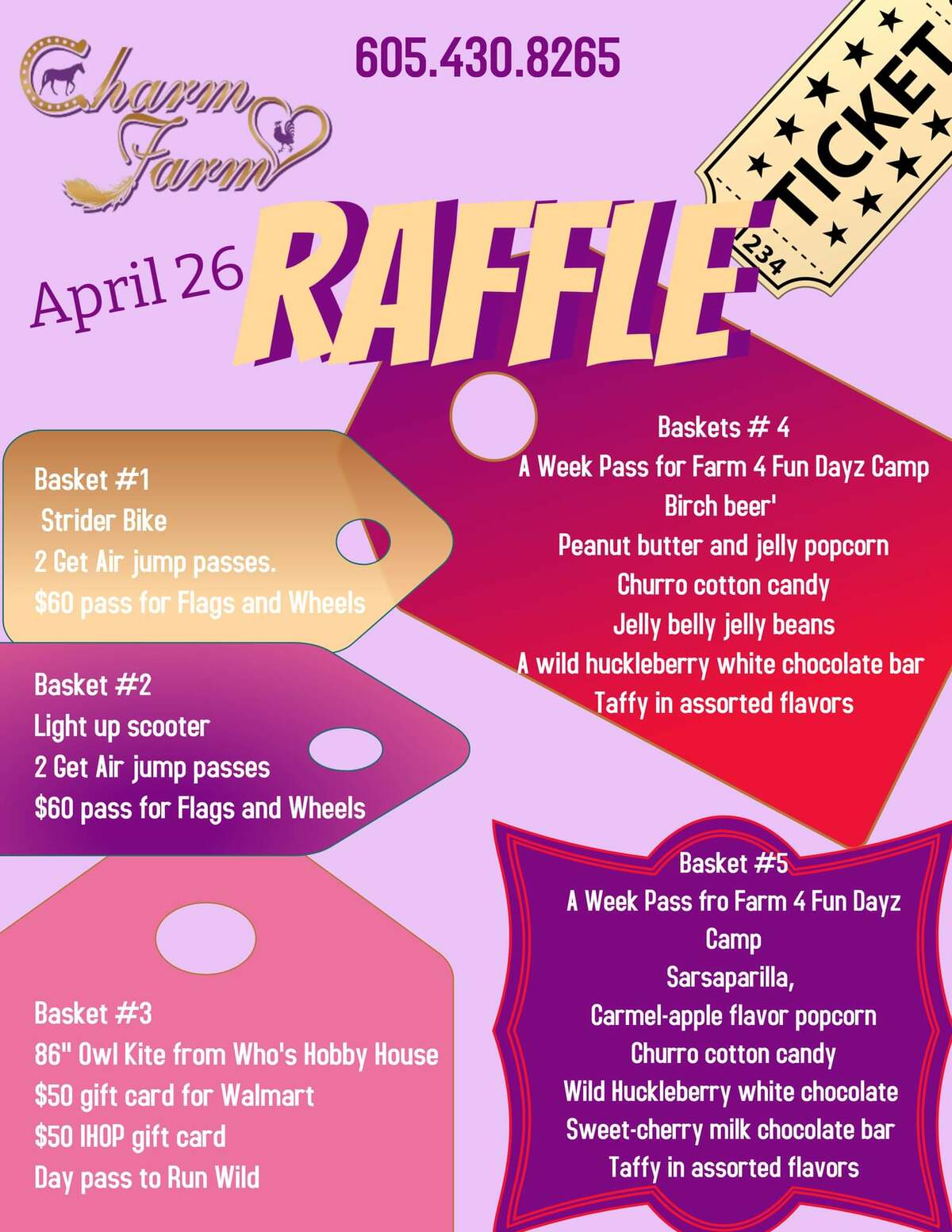 Charm Farm Raffle Fundraiser  Banner