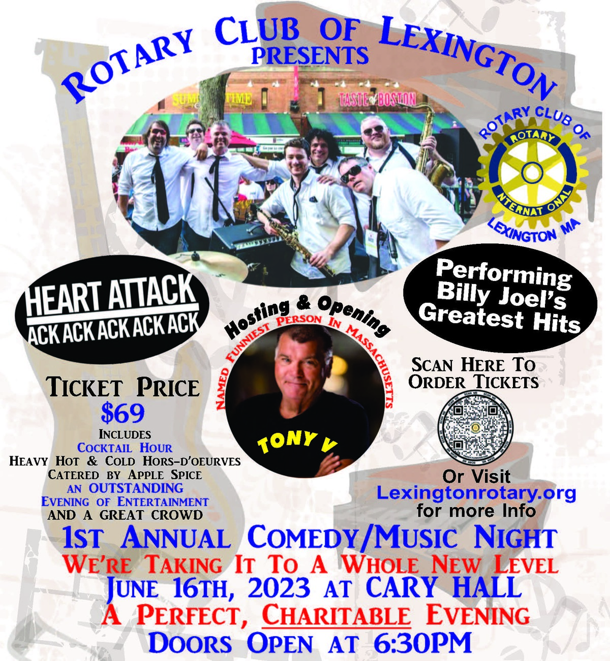 Rotary Club of Lexington 1st Annual Comedy Music Night Banner
