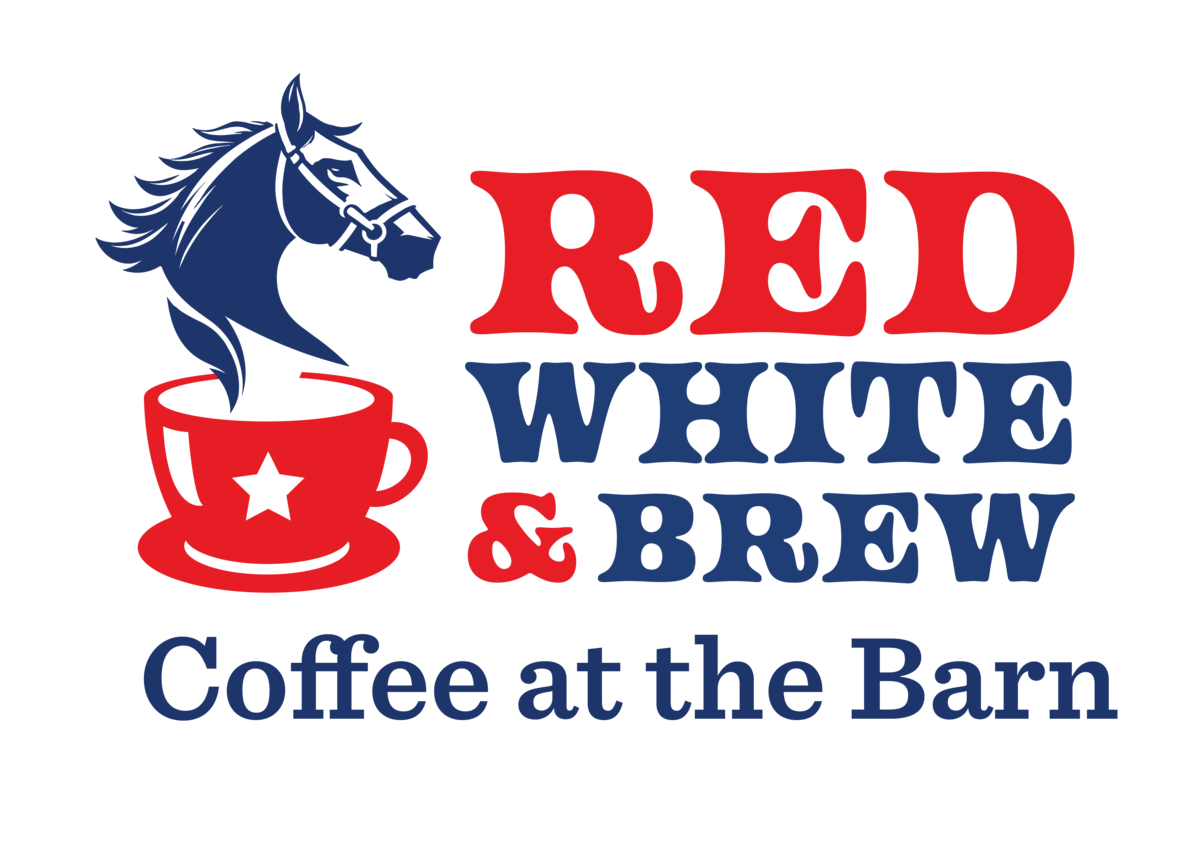 Red White and Brew - Coffee at the Barn - April 17 Banner