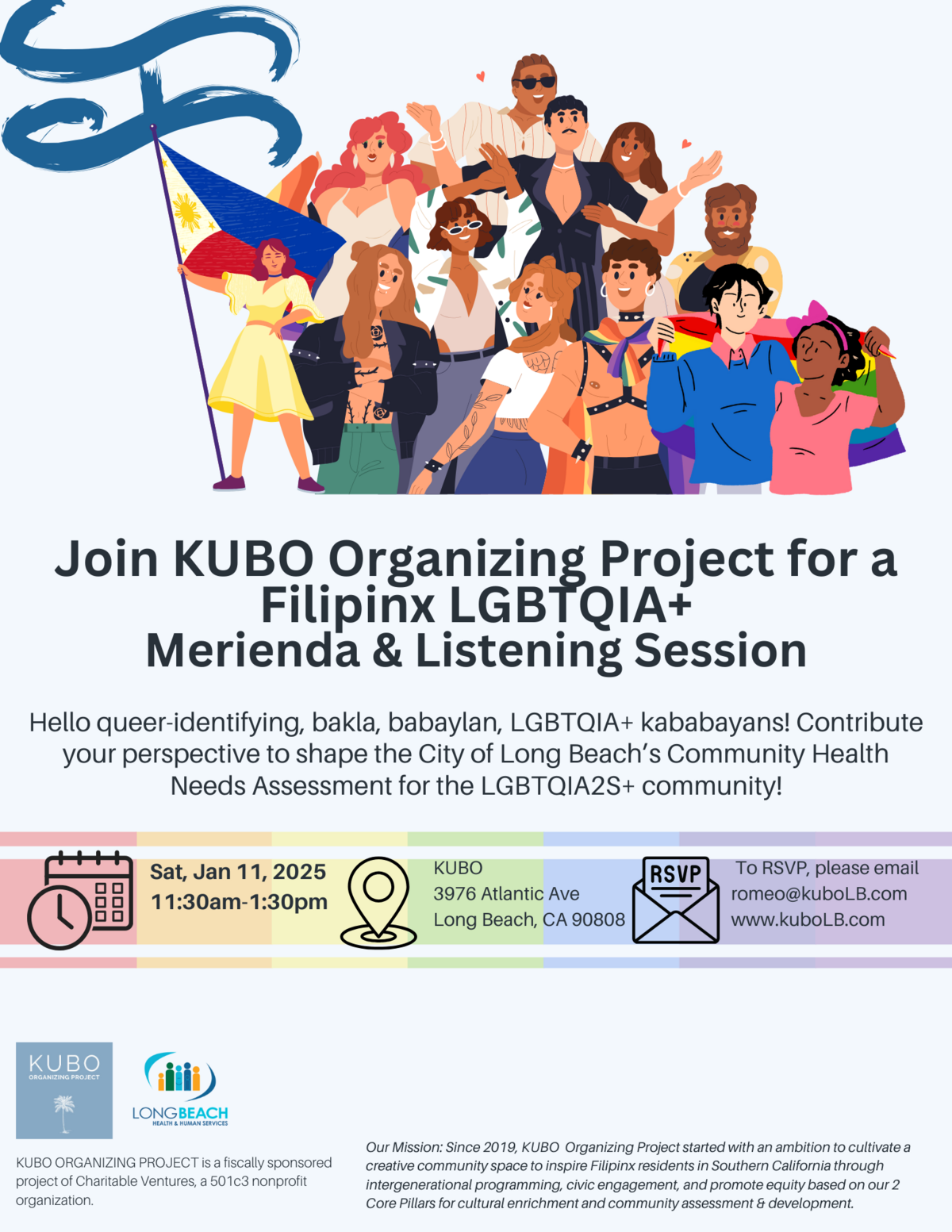 Filipinx LGBTQIA+ Merienda & Listening Session Banner