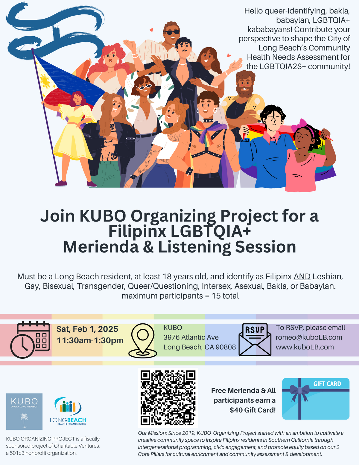 Filipinx LGBTQIA+ Merienda & Listening Session Banner