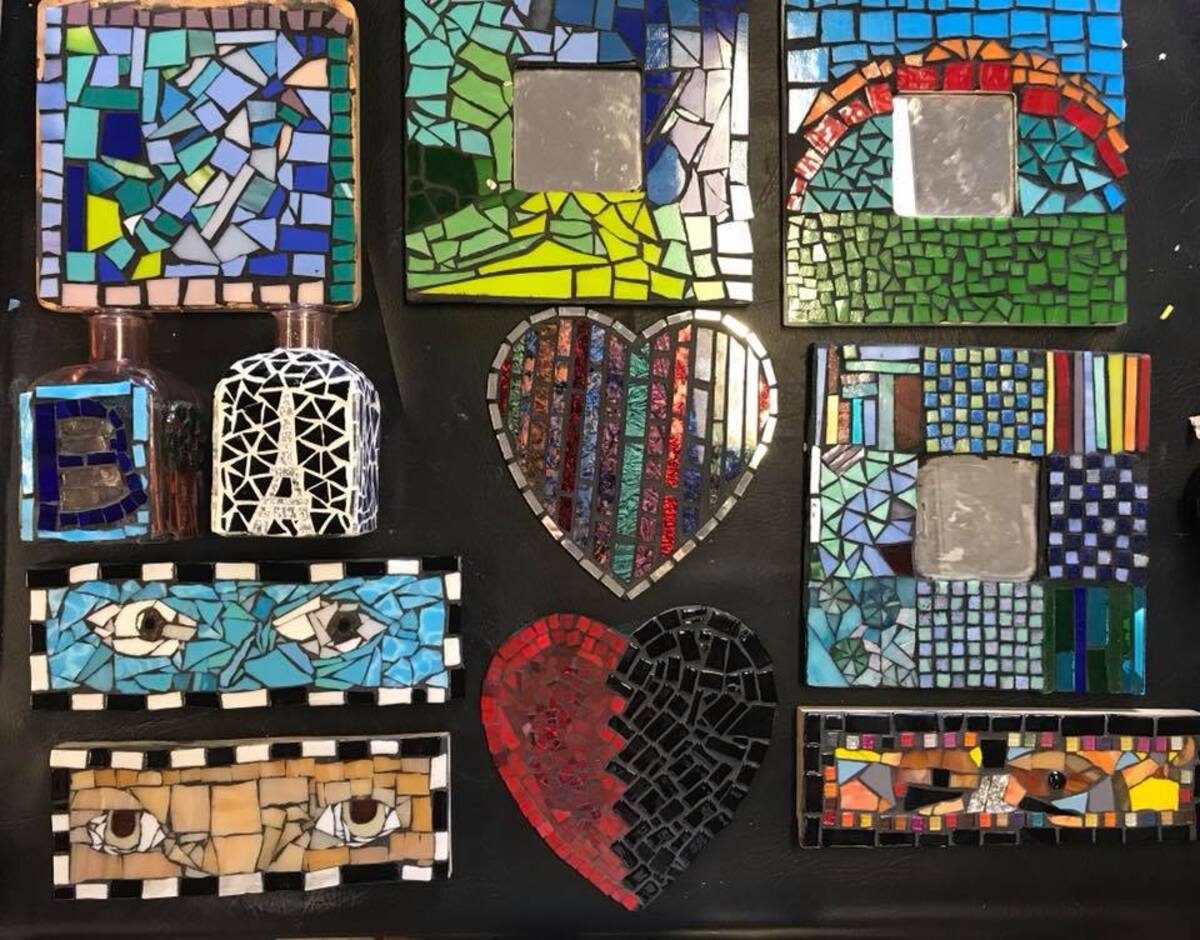 Mosaics and Fused Glass  Open Studio Banner