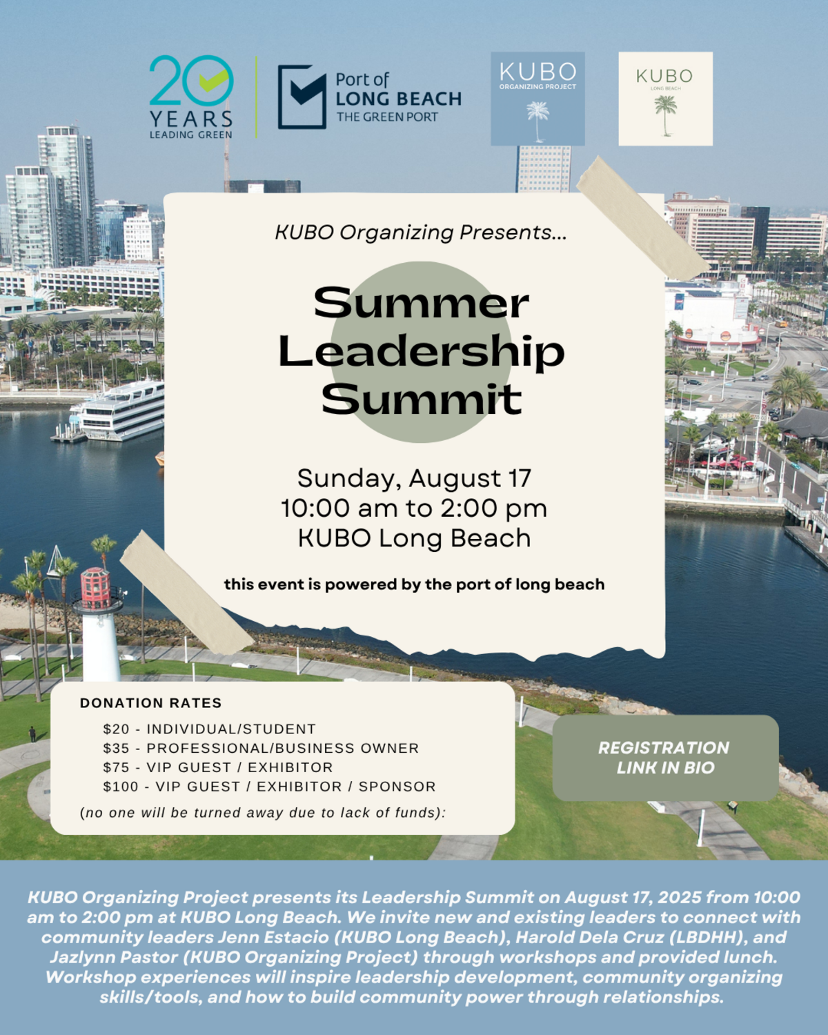 Kubo 2025 Leadership Summit - Powered by the Port of Long Beach Banner