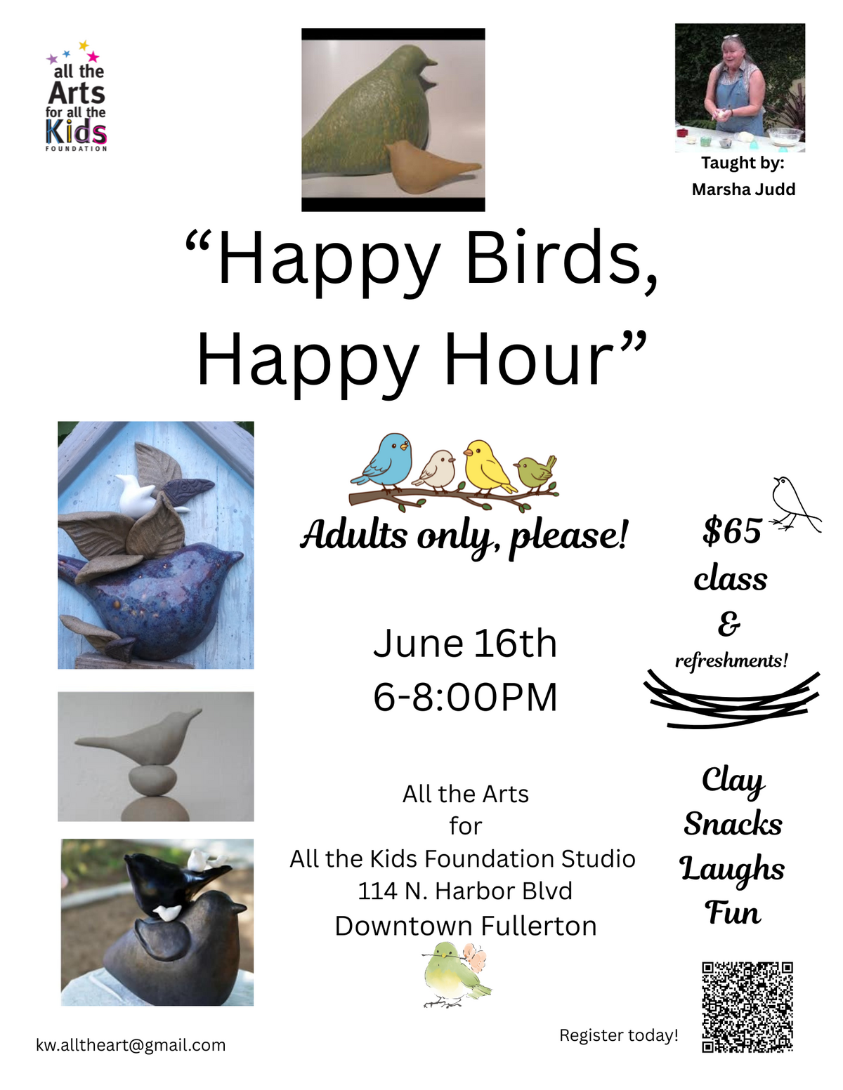 "Happy Birds, Happy Hour"  Banner