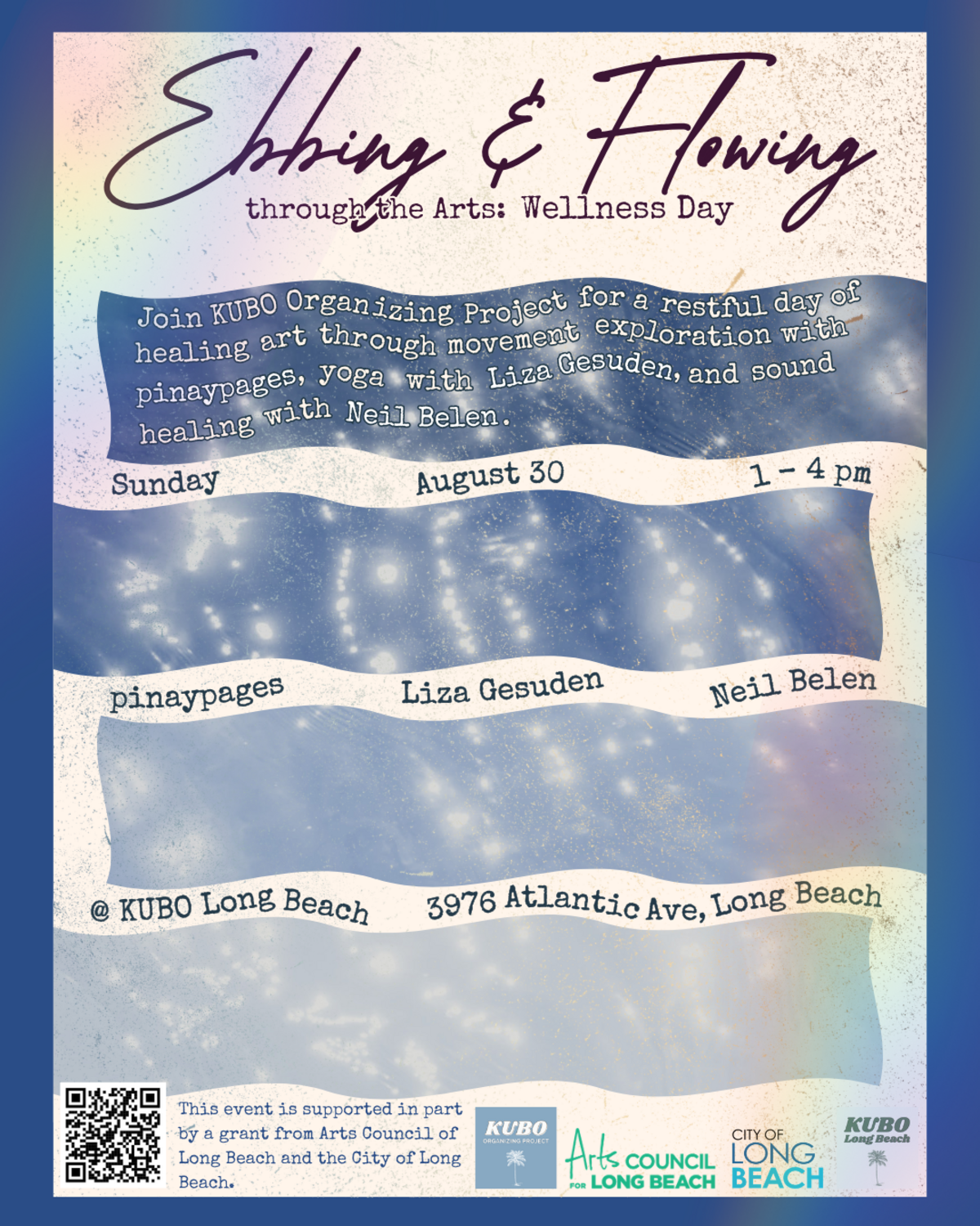 Ebbing & Flowing Through the Arts: Wellness Day Banner
