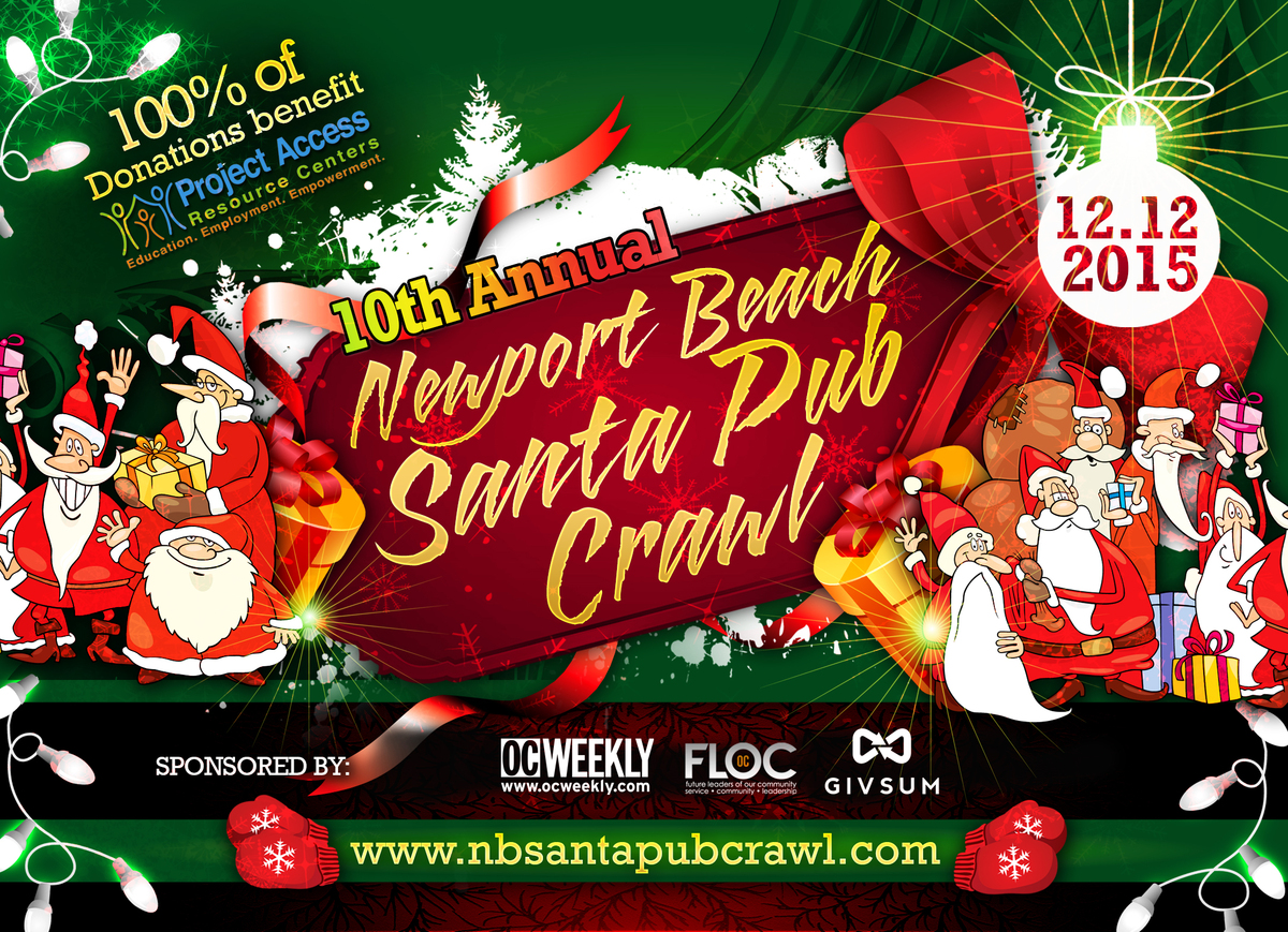 Newport Beach Santa Pub Crawl Banner