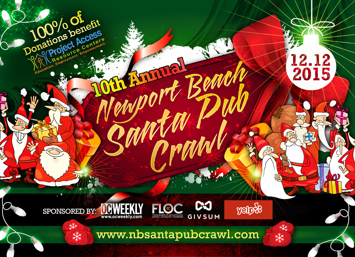 Newport Beach Santa Pub Crawl 2015 Banner