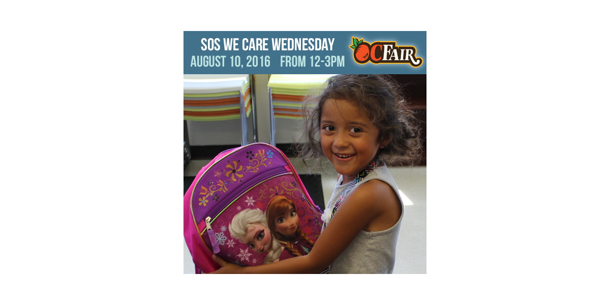 Share Our Selves Back to School Drive at OC Fair's We Care Wednesday Banner